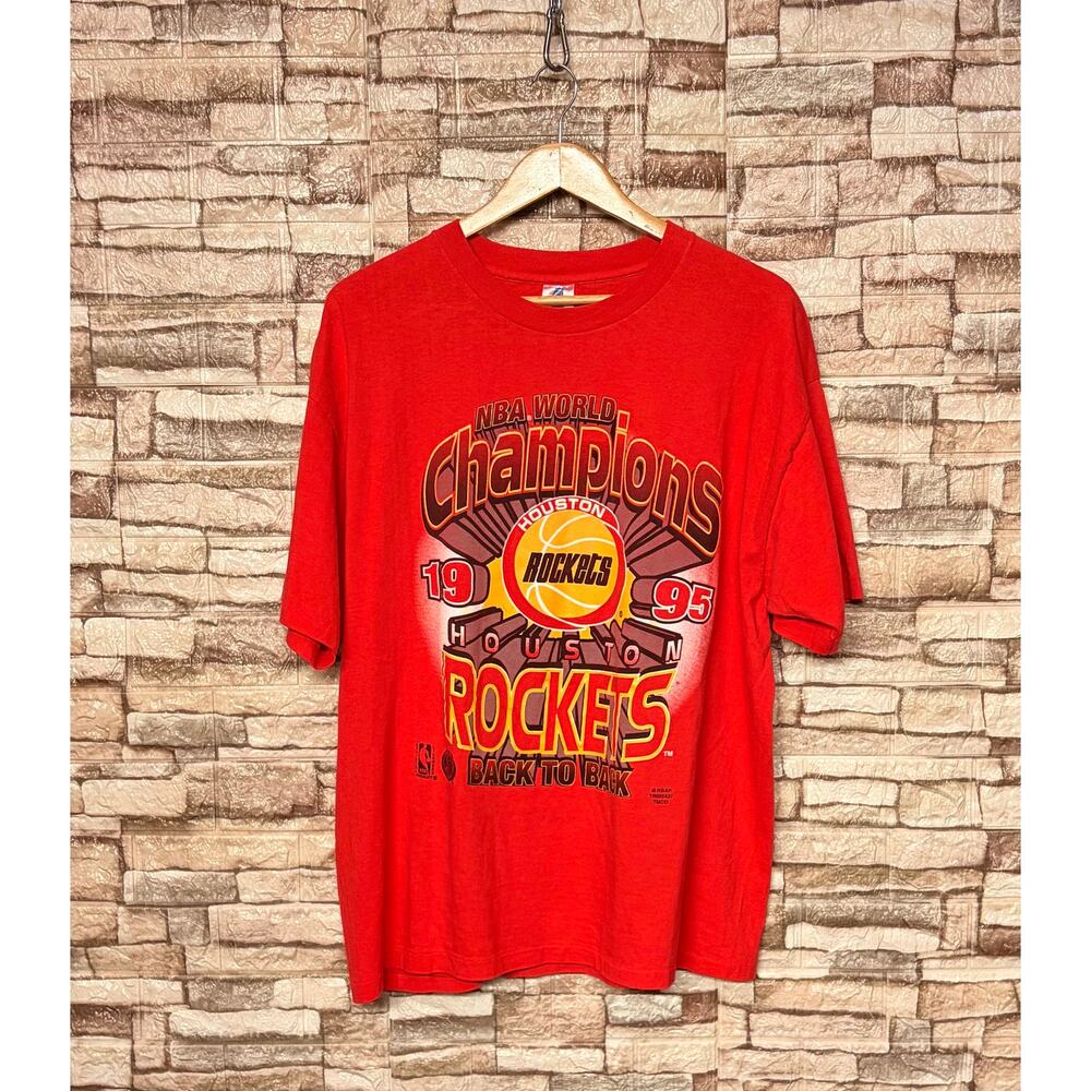 Vintage 90's Houston Rockets NBA Champions Size XL Made in USA Red VNTG